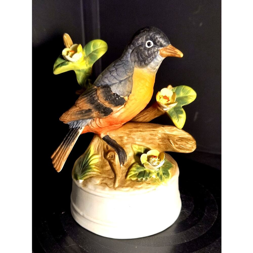 180.  Eda Mann Milano Bird Musical Figurine